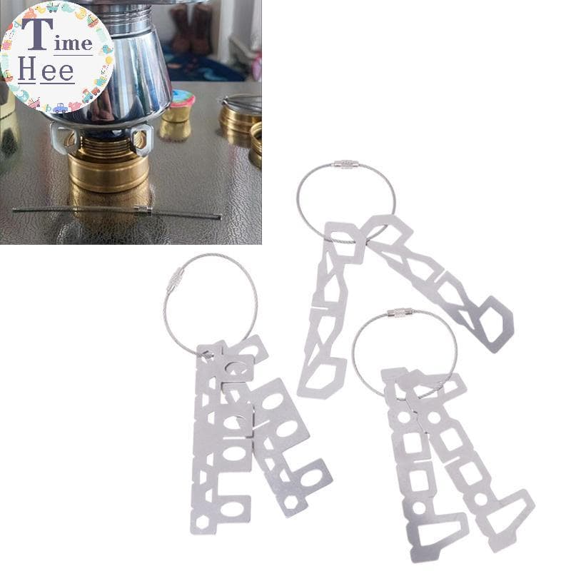 TimeHee Suporte De Fogão A Álcool De Aço Inoxidável Ao Ar Livre Ra Cruz De Acampamento Queimador De Espírito Base Panela