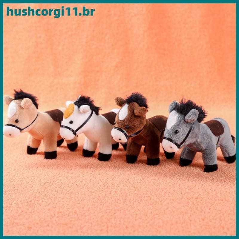 HUSH Pônei De Cabelos Compridos Boneca De Cavalo De Pelúcia Chaveiro Macio Marrom Bicho Pingente Presente BR