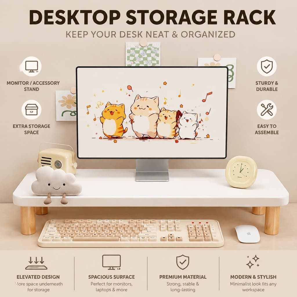 Notebook elevado rack dormitório Desktop em camadas rack jogo notebook Base alta exibição de madeira maciça rack de resf