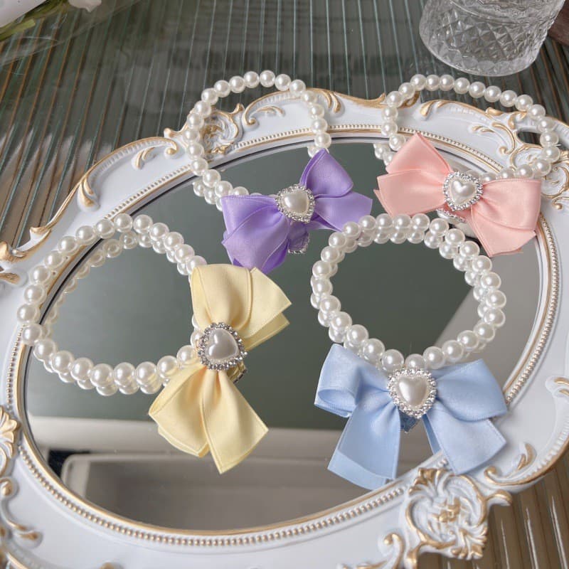 Colar para Animais de Estimação com Laço Fofo, Coleira para Cachorro Pequeno, Colar de Pérolas para Gato Ragdoll, Decora
