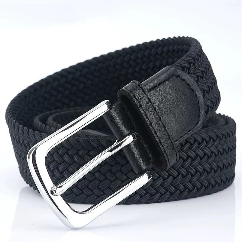 110cm Cinto Masculino Elástico Trançado Sem Furos Ajustável Casual Social Presente para Dia dos Pais