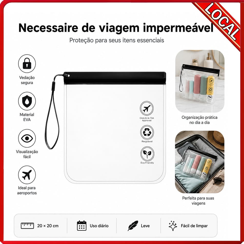Saco de armazenamento portátil transparente de EVA 20 * 20 cm à prova d'água durável adequado para passaportes de armaze