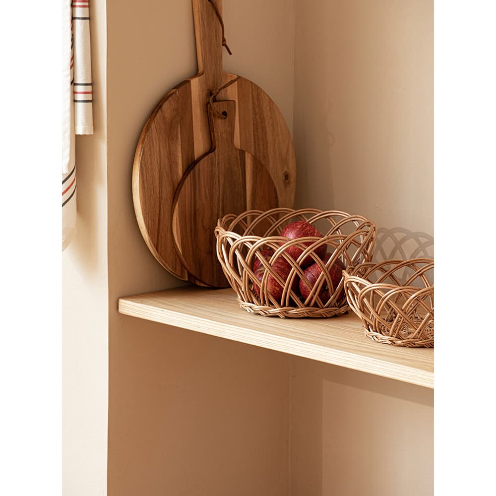 Cesta de armazenamento de vime Rattan frutas lanches pão ovo cesta cozinha Desktop tecido cesta de armazenamento d