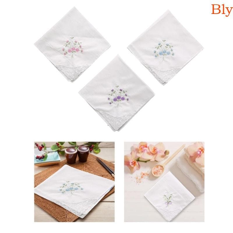 Lenços Femininos Bly Floral Borda Renda Lenço Para Festa Casamento