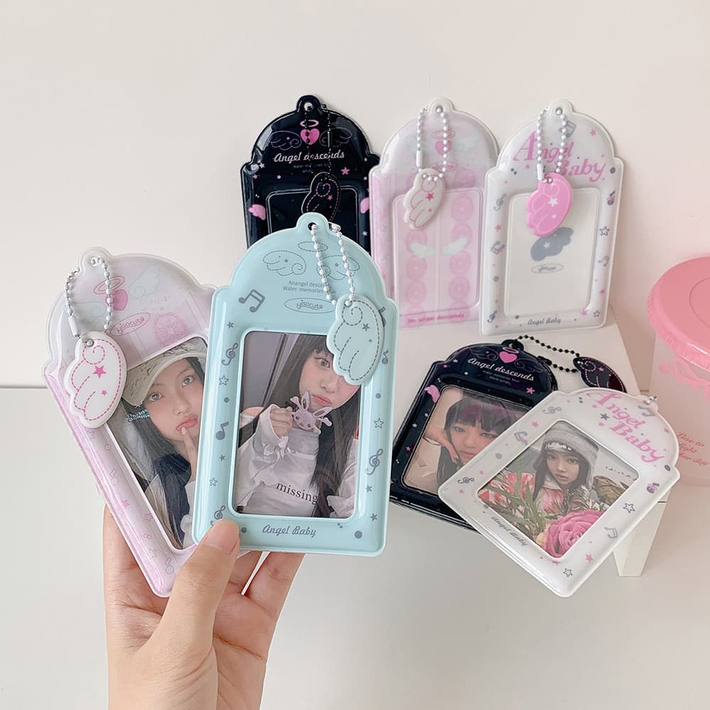 Estilo coreano ins estilo nota asas dor saco pingente, estrela Photocard capa protetora