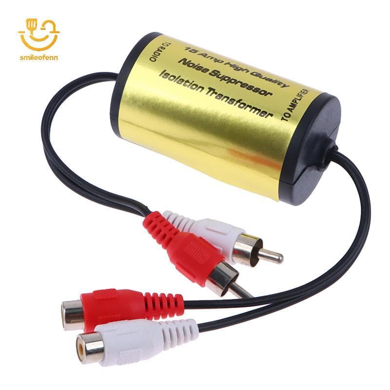 smileofenn RCA Filtro De Ruído De Áudio Supressor Lsolator De Loop De Aterramento Para Carro E Casa Estéreo 2-Macho , Fê