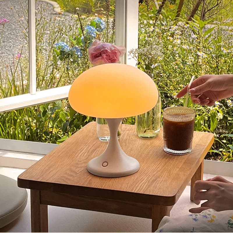 Nordic Mushroom Luminária De Mesa Moderno Quarto Luminária De Leitura Estudo Abajur De Cabeceira