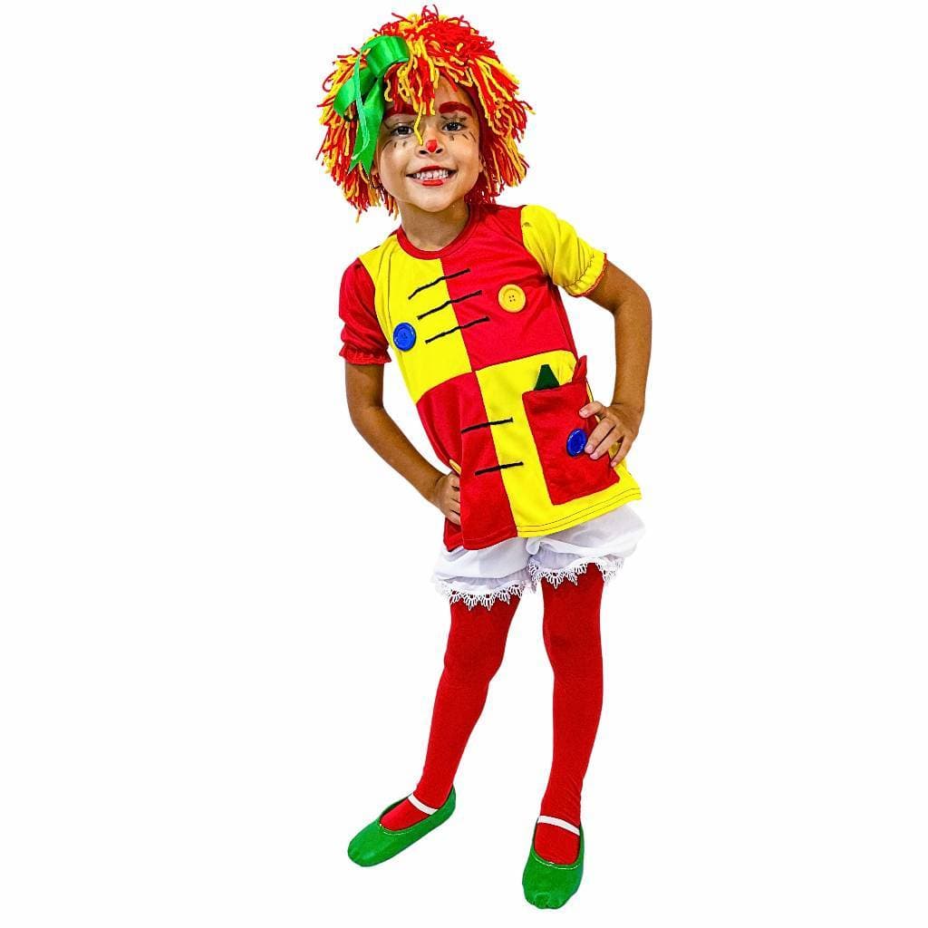 Fantasia Emília Sítio do Pica Pau Amarelo Boneca de Pano Infantil ao Adulto Folclore Monteiro Lobato Festa Escola