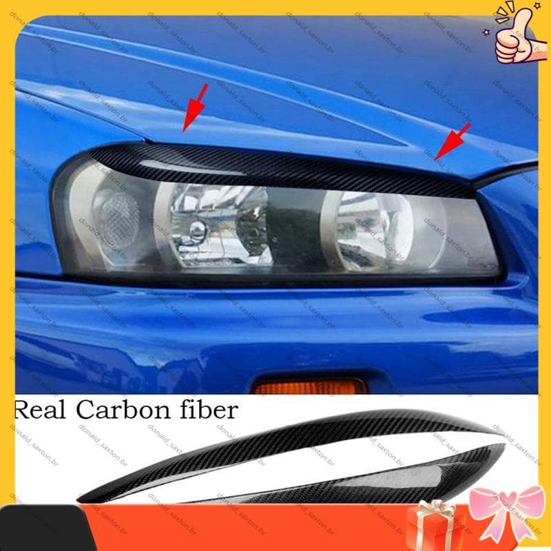 [Rápido D] Farol Sobrancelhas Pálpebras Adesivos Guarnição Para R34 GT-T 1999 2000 2001 2002