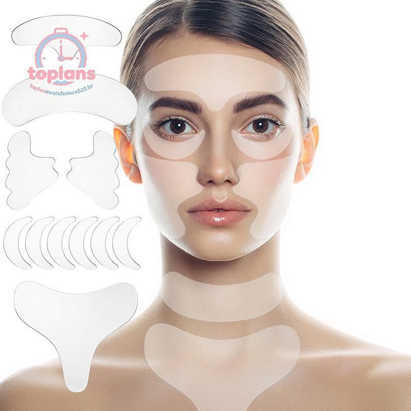 TOPLA 16 Unidades De Adesivos Reutilizáveis De Silicone Para Lifting Facial Testa , Bochecha , Queixo , Cuidados Com A P