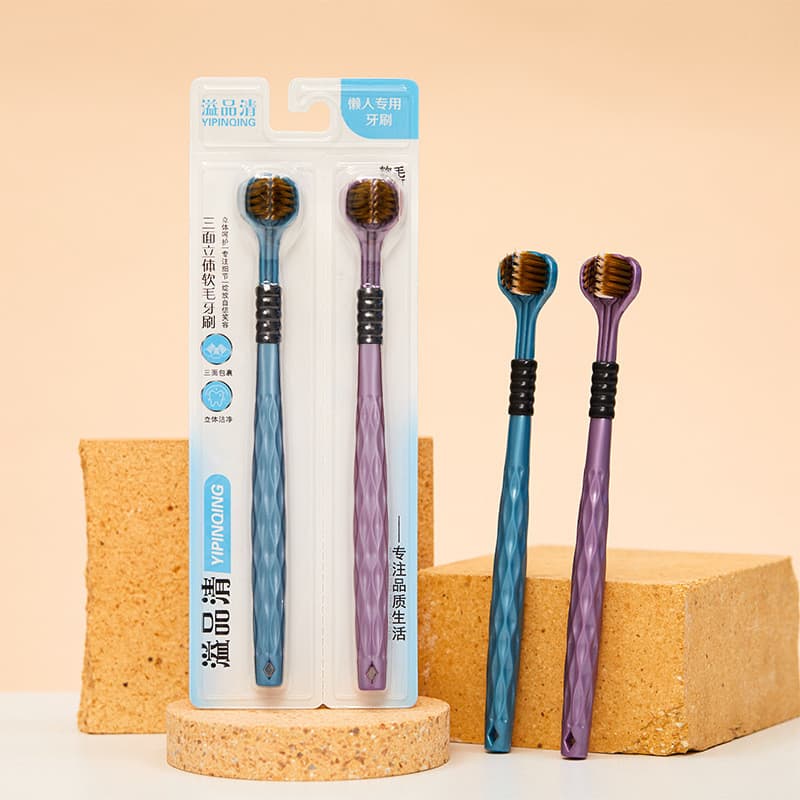 2026 Novo Estilo Escova de Três Lados All-Round Escova de Dentes de Limpeza Oral Adulto Homens Mulheres Casa Cartão de S