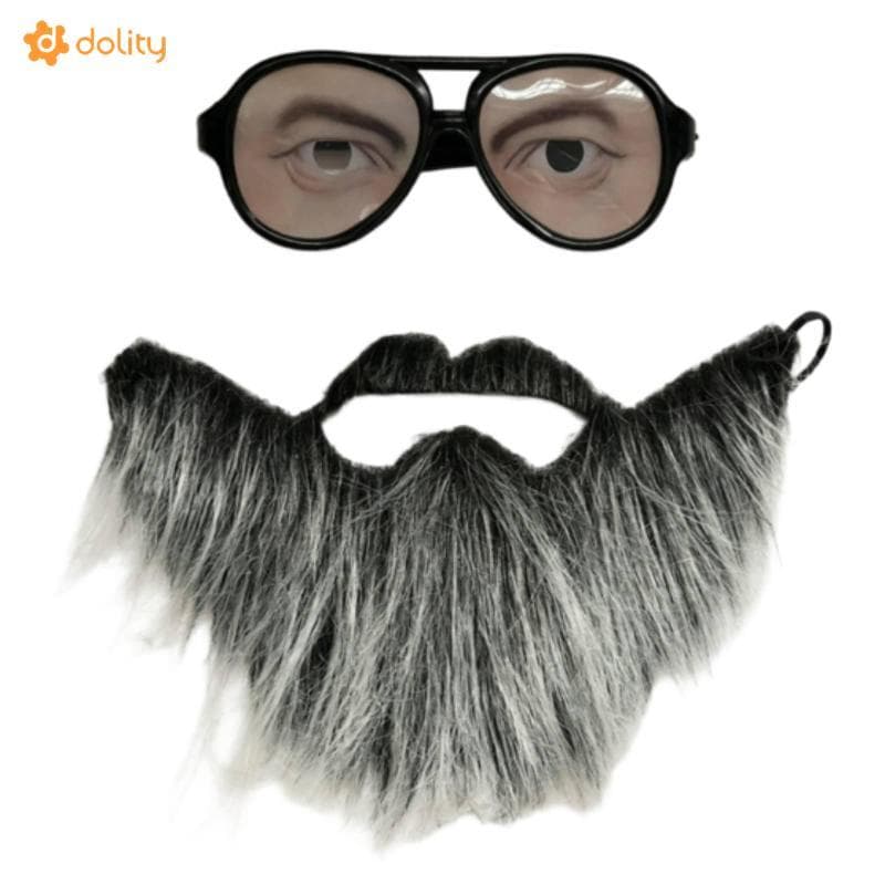 [Acituna] Conjunto De Barba De Bigode Falso Para Performance Em Palco Kit De Cabelo Facial Teatro