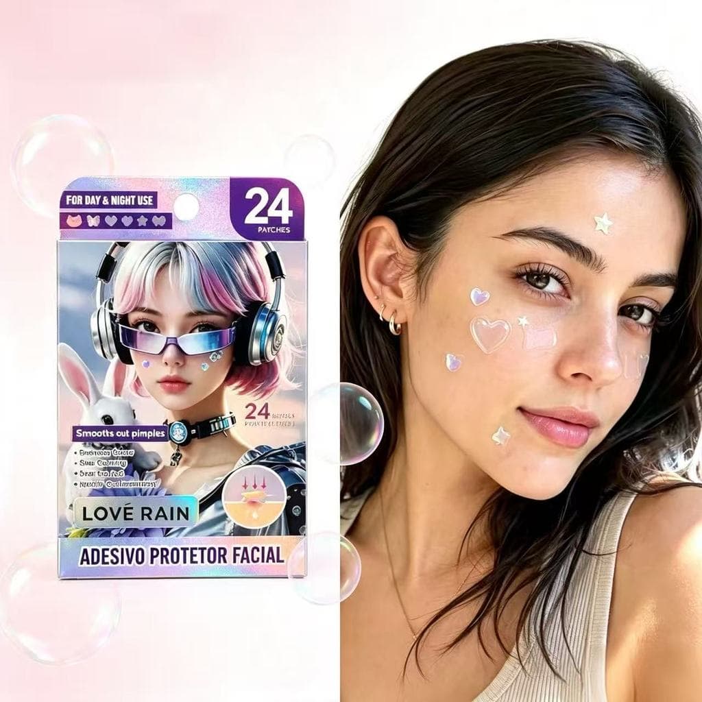 Love RainKit Adesivos Multicoloridos Para Acne Holográficos 24 Unidad