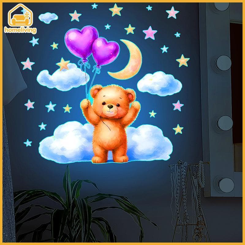 HomeLiving Toalete Luminoso Stier Brilho Urso Bonito Parede Luz Noturna Decorativa Para Banheiro Quarto Das Crianças BR