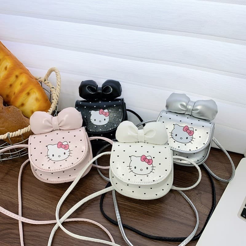 Crianças saco novo estilo dos desenhos animados bonito arco Mini moeda bolsa gato impressão meninos meninas saco do mens