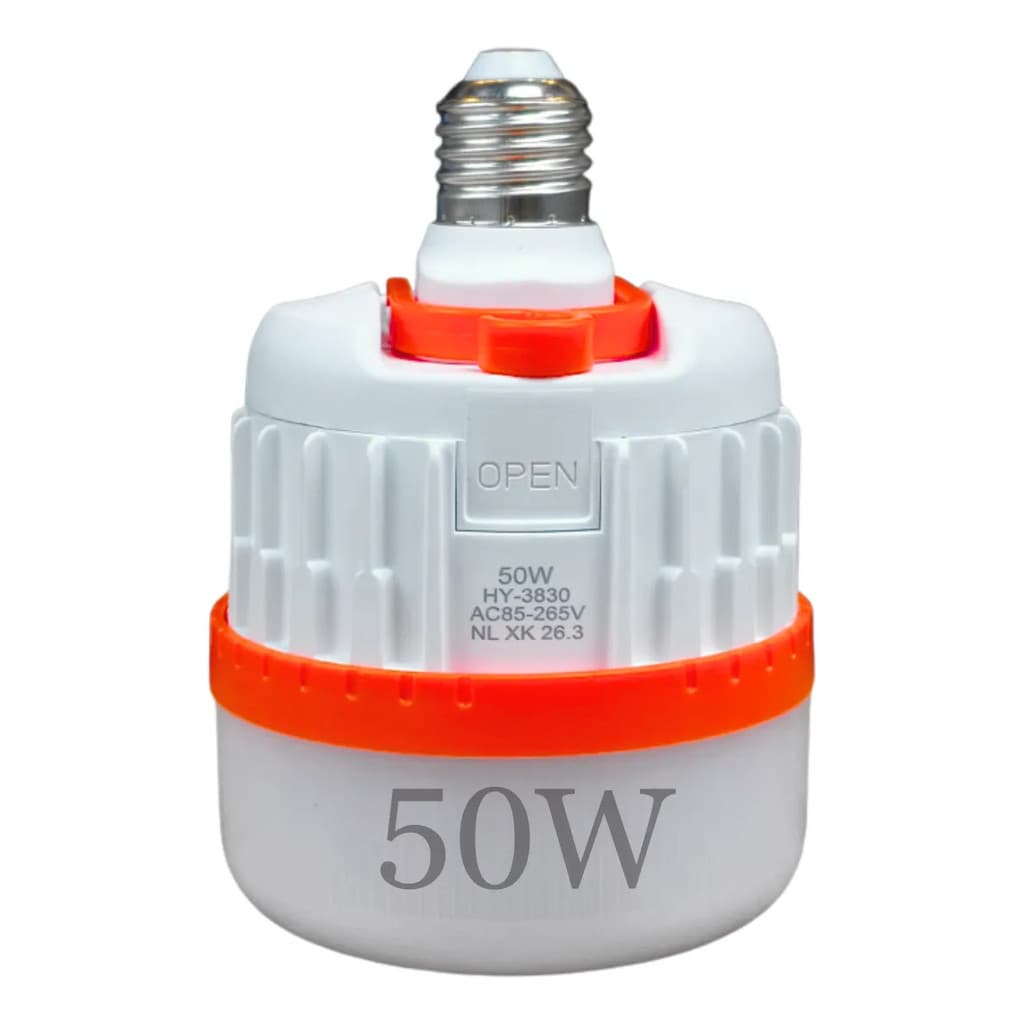 Lampadas Emergência 50w Luz Inteligente Recarregáv Luminaria Bivolt
