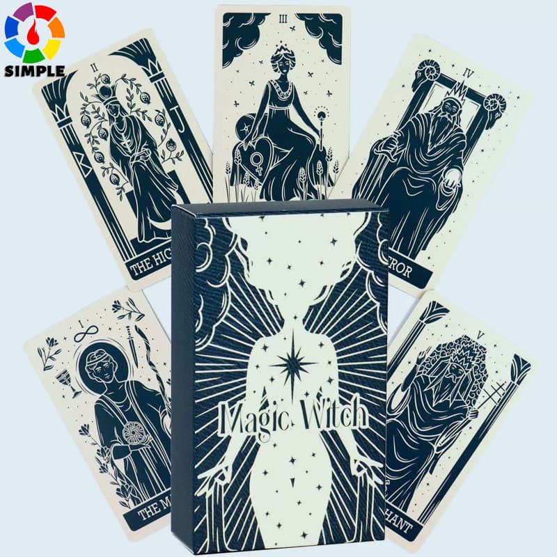 10.3*6cm Magic Witch Tarot Deck 78 Classic Tarot Cards for Beginners Rider-waite Tarot System Pocket Size