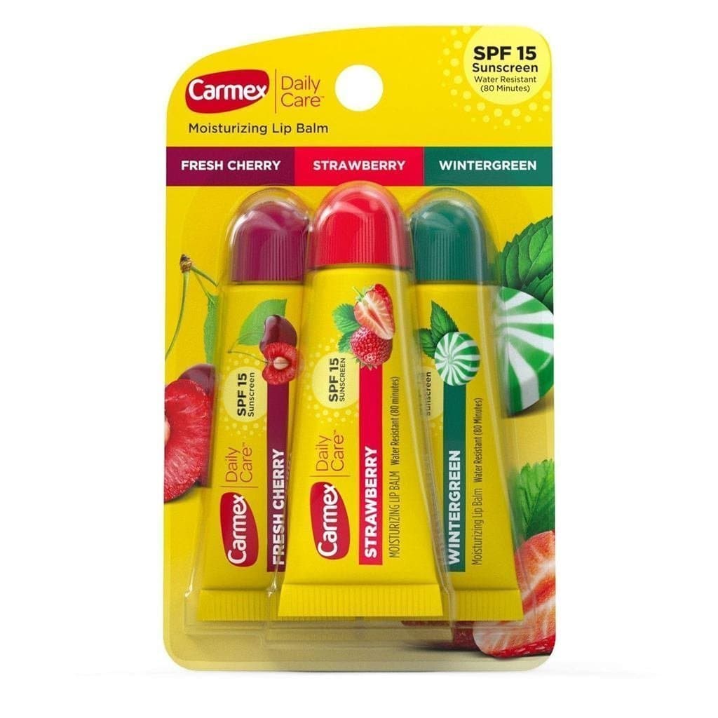 Conjunto de Bálsamo Labial Hidratante CexDailyCare, com Ingredientes Protetores Solares, Aroma de Cereja FXVW D5RL