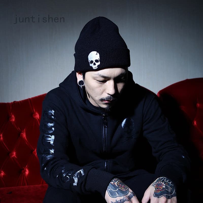 Juntishen Gorro De Malha Unissex Folgado / Hip Hop Para Inverno / Touca Tricotada Para Esqui