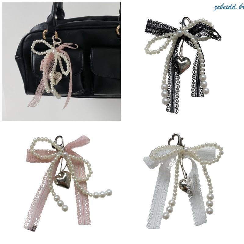 zebeidd Pérolas Chaveiro Elegante Ornamento Bolsa Charme Para E