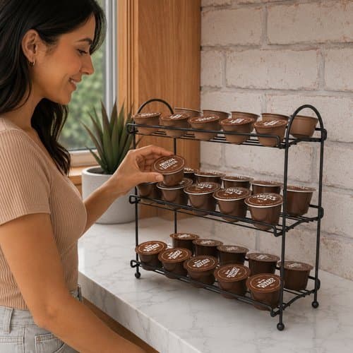 Suporte Organizador Capsulas Cafe 3 Divisorias Preto Compacto Resistente
