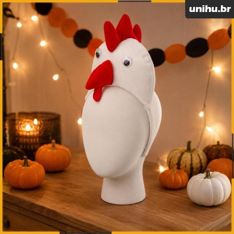 [Unihu] Chapéu De Frango Para Festival , Fantasia Leve , Acessório De Festa Carnaval , Evento De Halloween