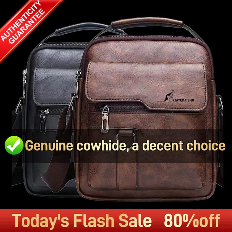 [Conforto Para Uso Diário] Bolsa de ombro em couro bovino de camada superior Mochila/Executivo/Viagem