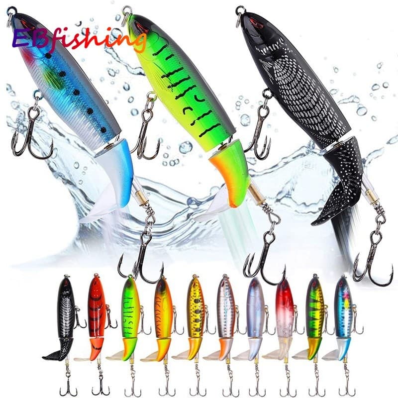 15g Isca Hélice Trator Rotativo Cauda Popper De Pesca Marítima Flutuante Dura Lápis De Água Sub Estrada Equipamento Ao A