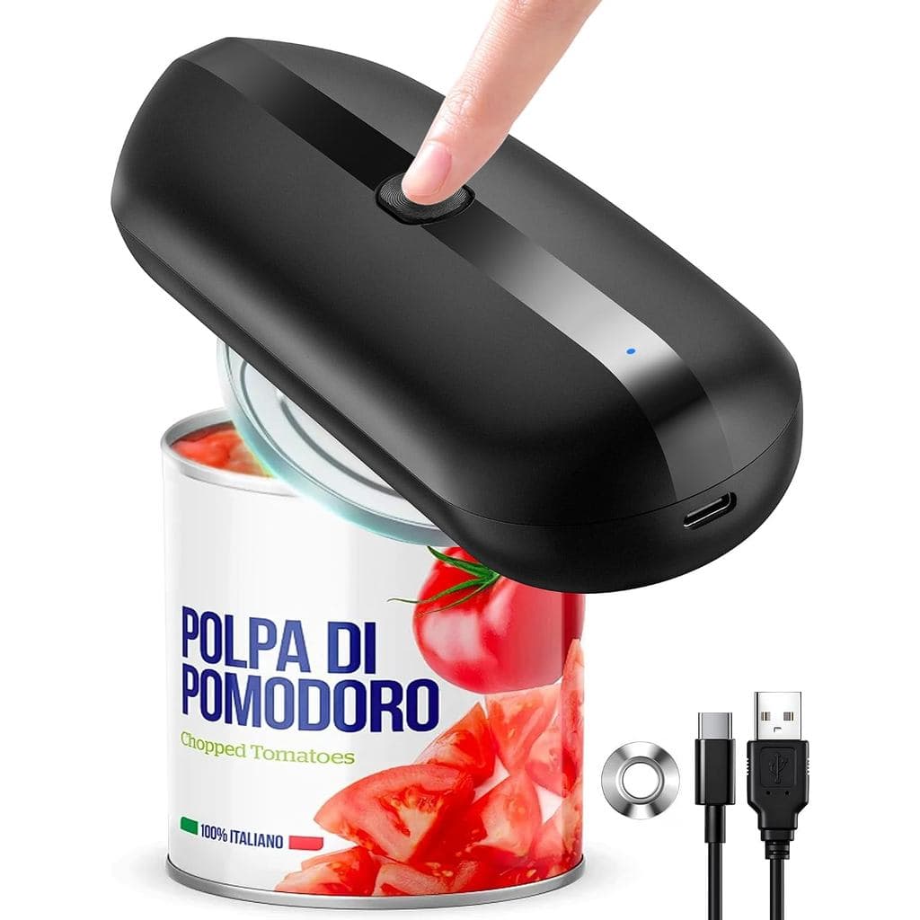 Abridor de Latas Elétrico, Abridor de Latas Automático Sem as Mãos com Borda Lisa, Operação com um Toque, Recarregável p