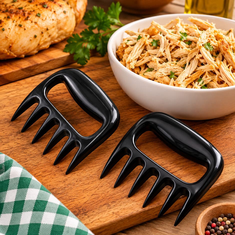 Garra Garfo Desfiador  Carne Kit 2 Peça Garra Churrasco Desfiar Carne Suína Frango Costela