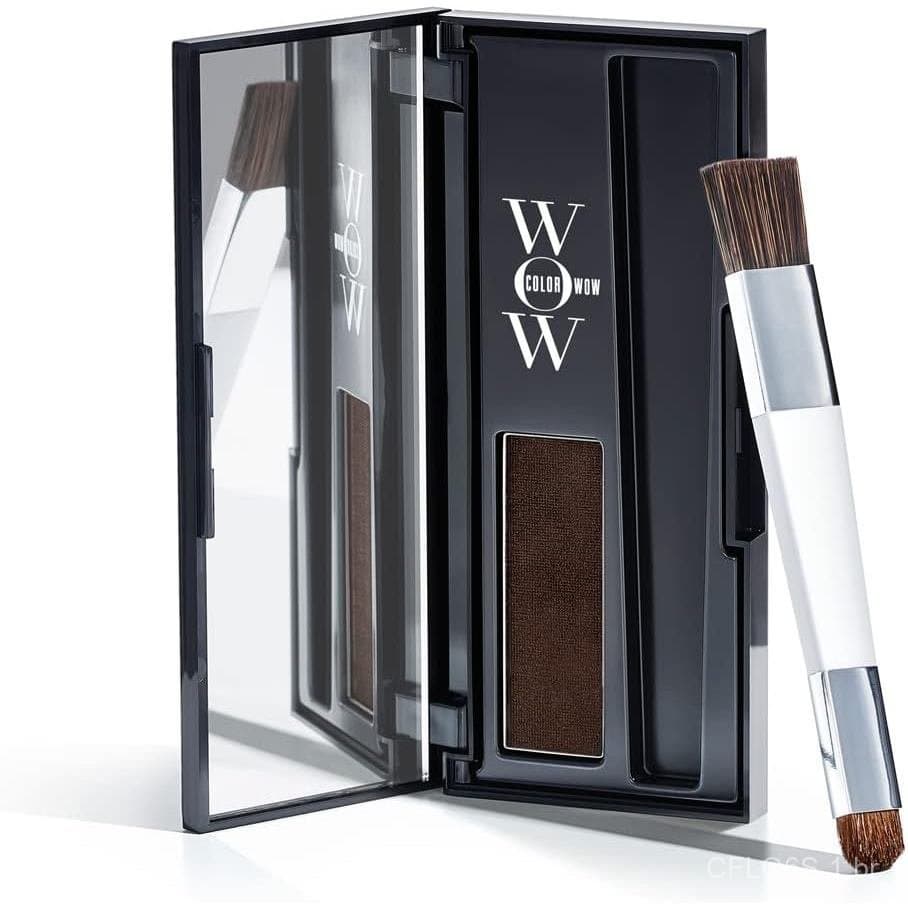 COLOR WOW Root Cover Up, Castanho Escuro – Pó para Cobertura Instantânea de Raízes, para Cobrir Cabelos Brancos, Mistura