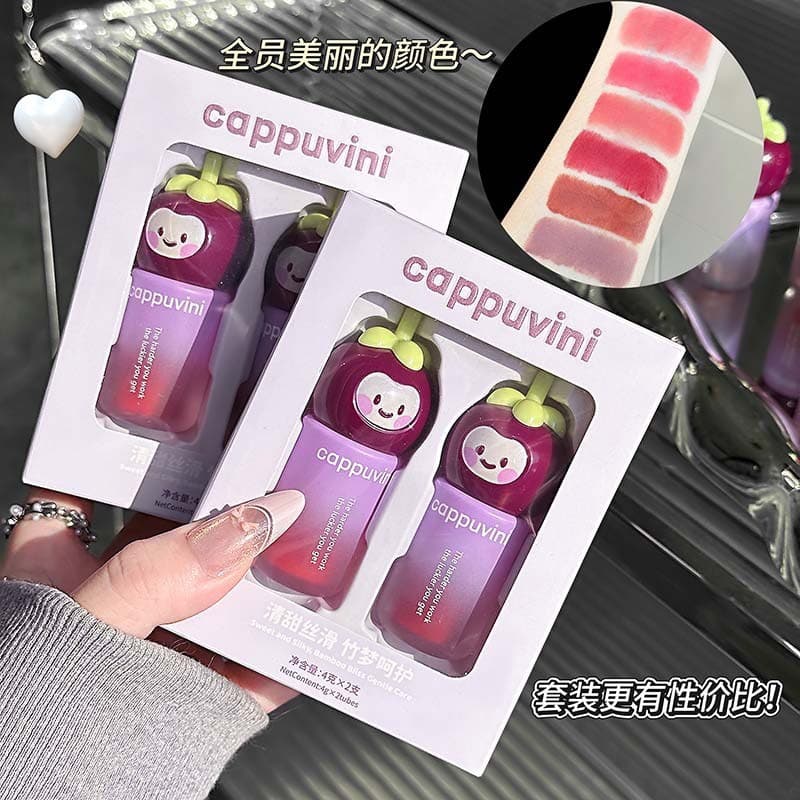 CAPPUVINI Cute Velvet Matte Lip Mud - Acabamento Matte Suave, Delicado, Iluminador, Adequado para o Dia a Dia, Aparência