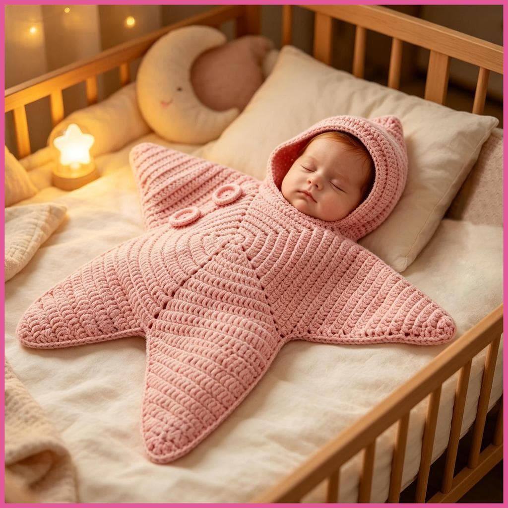 Crianças Swaddle Cobertor Estrela Do Mar Forma Chuveiro Registro Algodão Macio Saco De Sono Para Meninas Meninos openalb