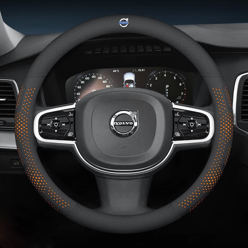 Capa de Volante Ultrafina para Carro, Couro Ultrafino Antiderrapante e Absorvente de Suor para Volvo V40 S40 S60 S90 XC6