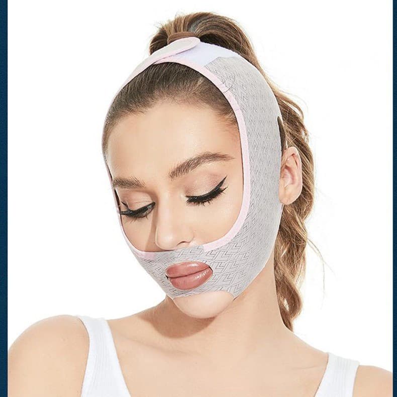Máscara modeladora de rosto em V com alça jacquard, altamente elástica e respirável, adequada para uso durante o sono, c