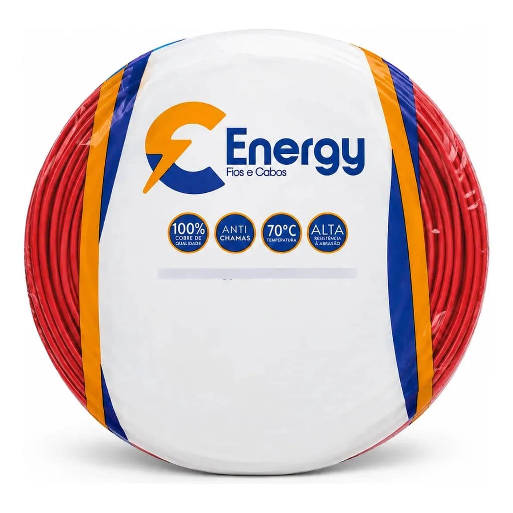 Cabo Flexível Energy 6mm 750v Rolo 100m Cobre