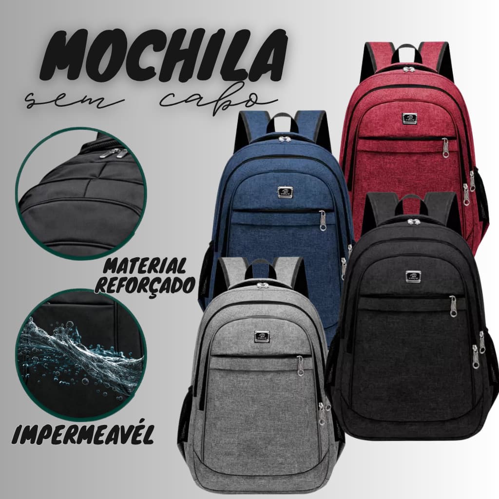 Mochila Bolsa de Viagem Resistente Unissex Impermeável Multifuncional