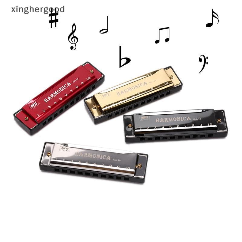 Xinghergood 10 Buracos Gaita Boca Órgão Quebra-Cabeça Instrumento Musical Iniciante Ensino XHG
