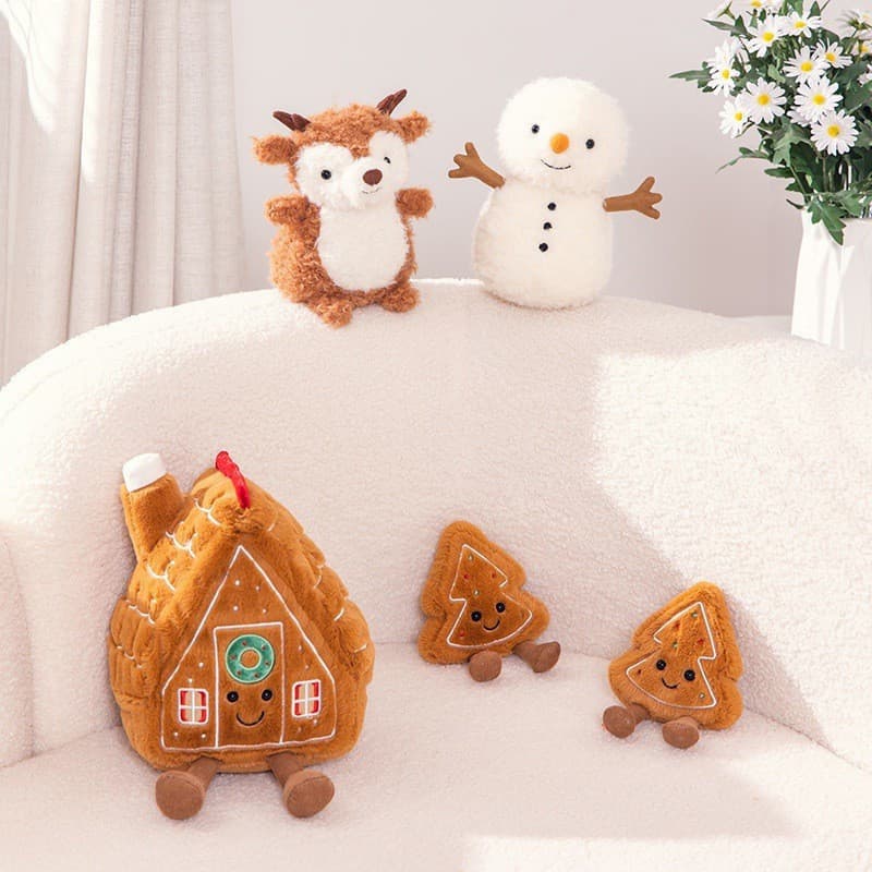 Bonito natal Elk boneco de neve boneca brinquedo de pelúcia árvore de natal casa boneca decorações de natal