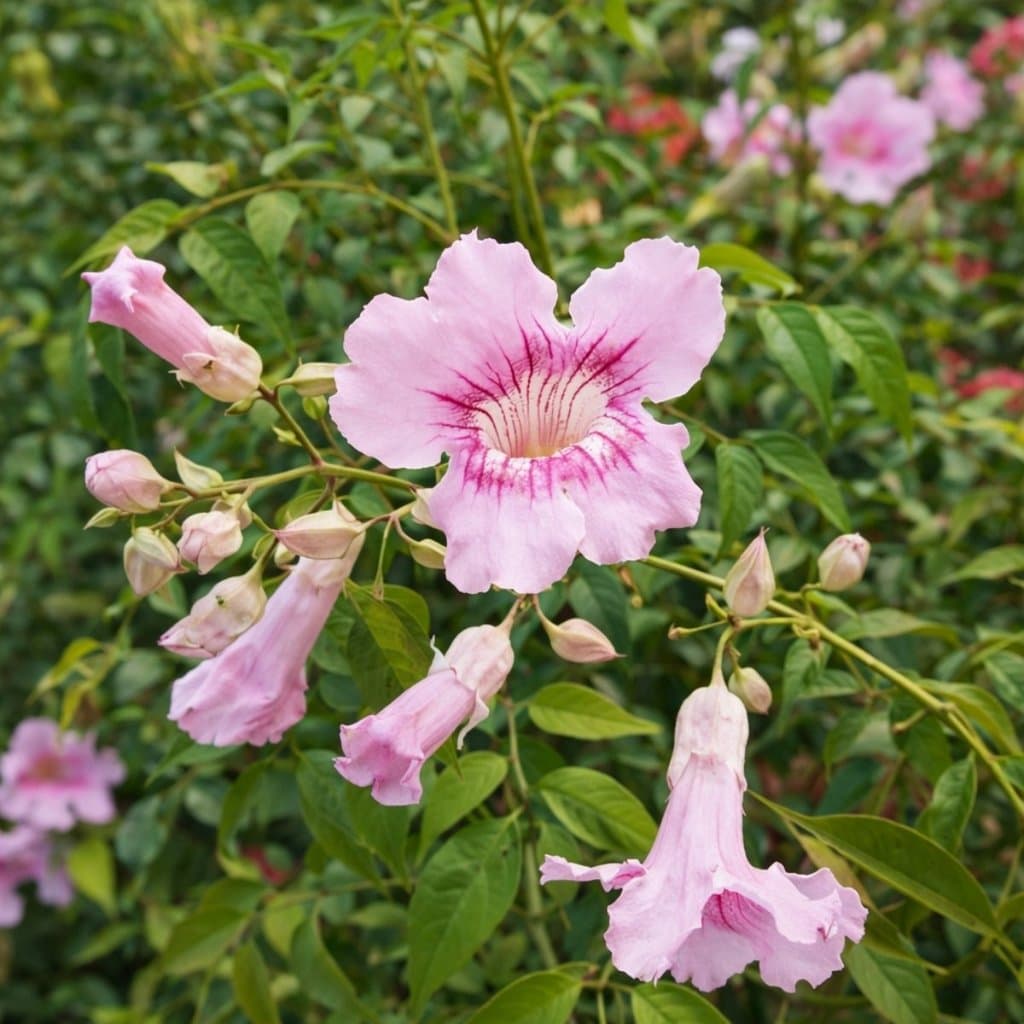 Muda de Sete-Léguas Feita de Estaca Trepadeira Ornamental Podranea ricasoliana Jardim Pergolado