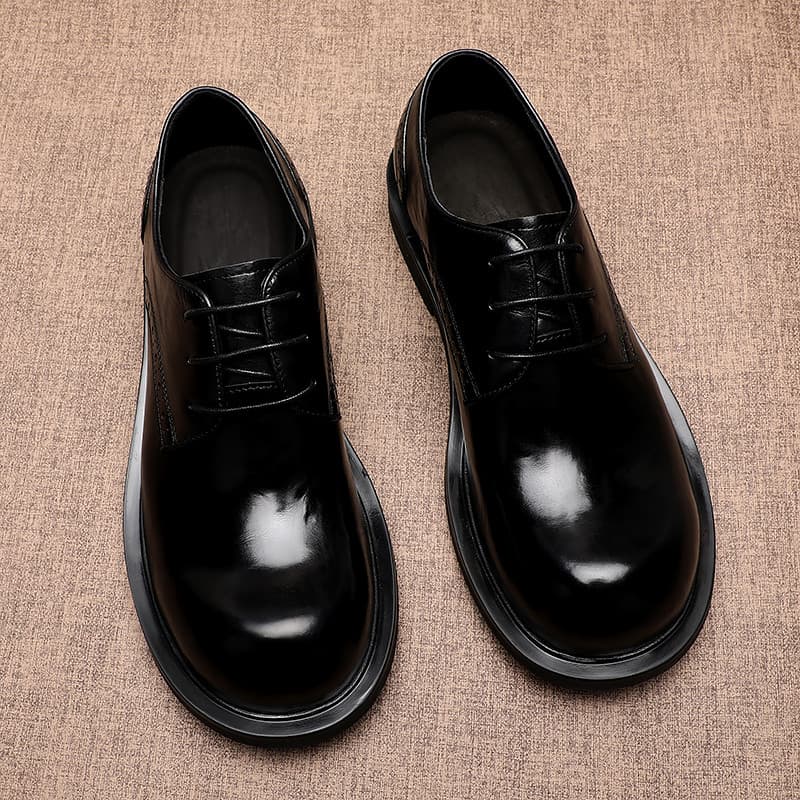 Sapatos de couro masculinos de dedo grande na moda couro genuíno Casual sapatos masculinos japoneses All-Match preto res