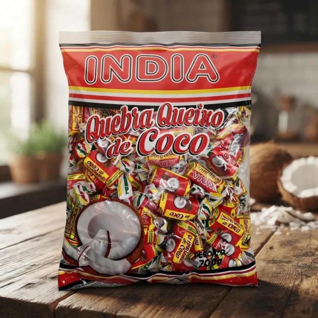 Bala doce de Coco Quebra-Queixo Índia 700g