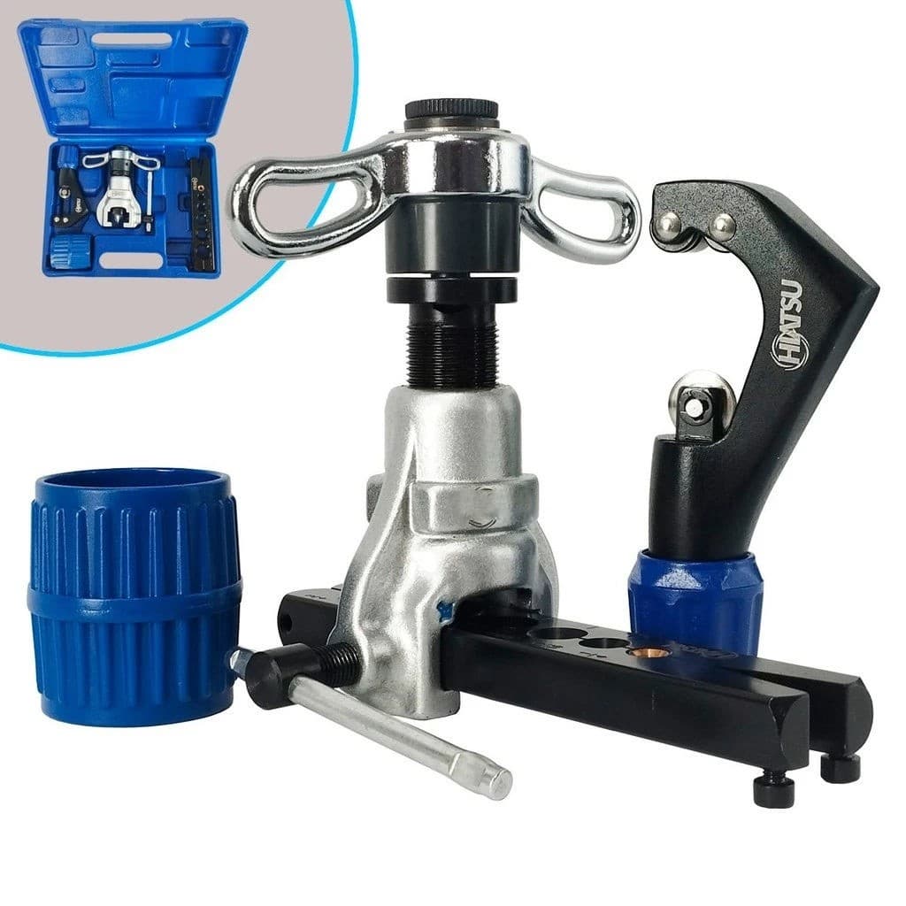 Kit Flangeador Excêntrico 1/4 a 3/4 com Cortador e Rebarbador para Tubos de Cobre e Alumínio, Ar Condicionado e Refriger