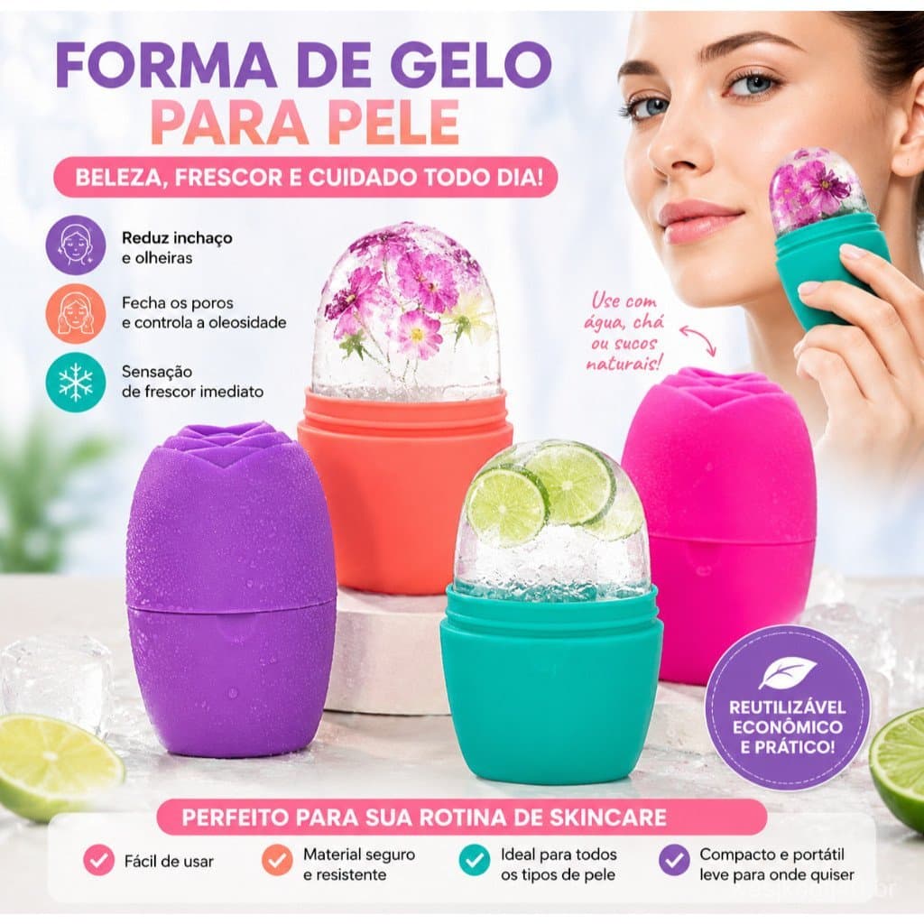 Ferramenta de Modelagem para Cuidados com a Pele Facial, Bandeja de Cubos de Gelo de Silicone, Massageador Facial, Produ