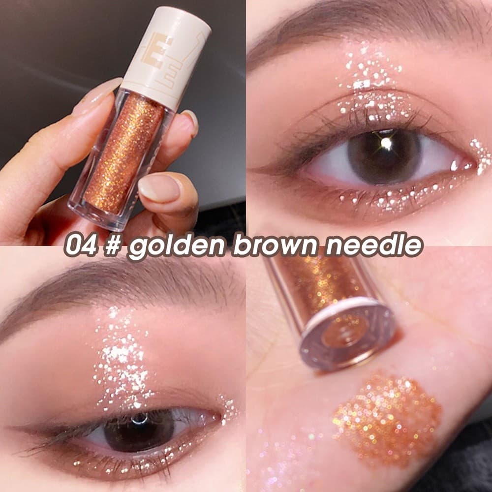 Deitado bicho-da-seda perolado polarizado brilho, sombra líquida Glitter lantejoulas monocromático iluminador sombra um