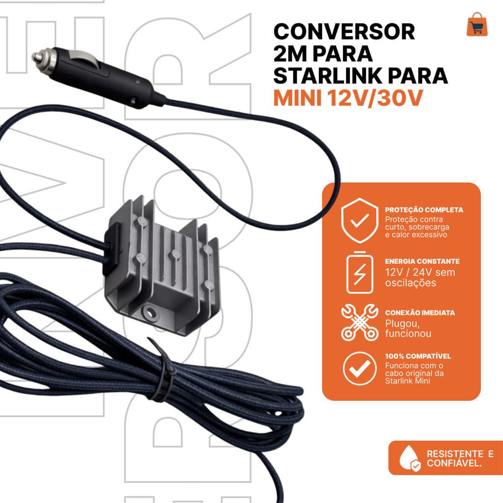 Conversor 2M para starlink para mini 12v/30v saída DC step-up Carregador Para Carros, Caminhão e Barcos