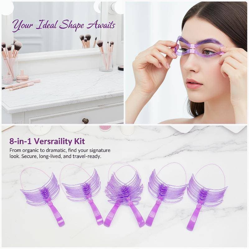 [lovego] Kit De Estêncil De Sobrancelha Com 8 Estilos , Design Reutilizável , Ferramenta De Modelo De Modelagem , Cartão