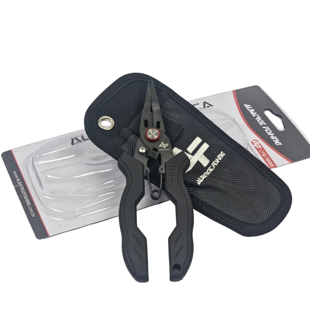 Alicate de Pesca Multifuncional Aço Inox Anzol Cortador Garateia Argola Split Ring Bainha Tucunaré