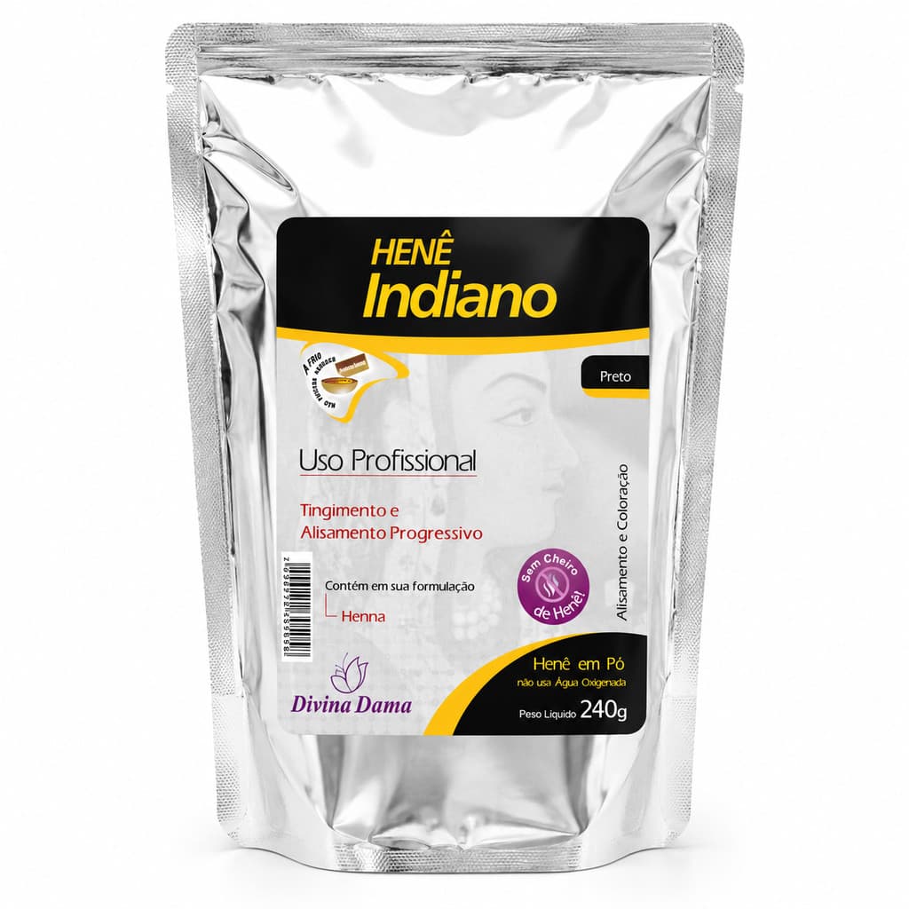 Henê Pó Indiano Divina Dama 240g Preto