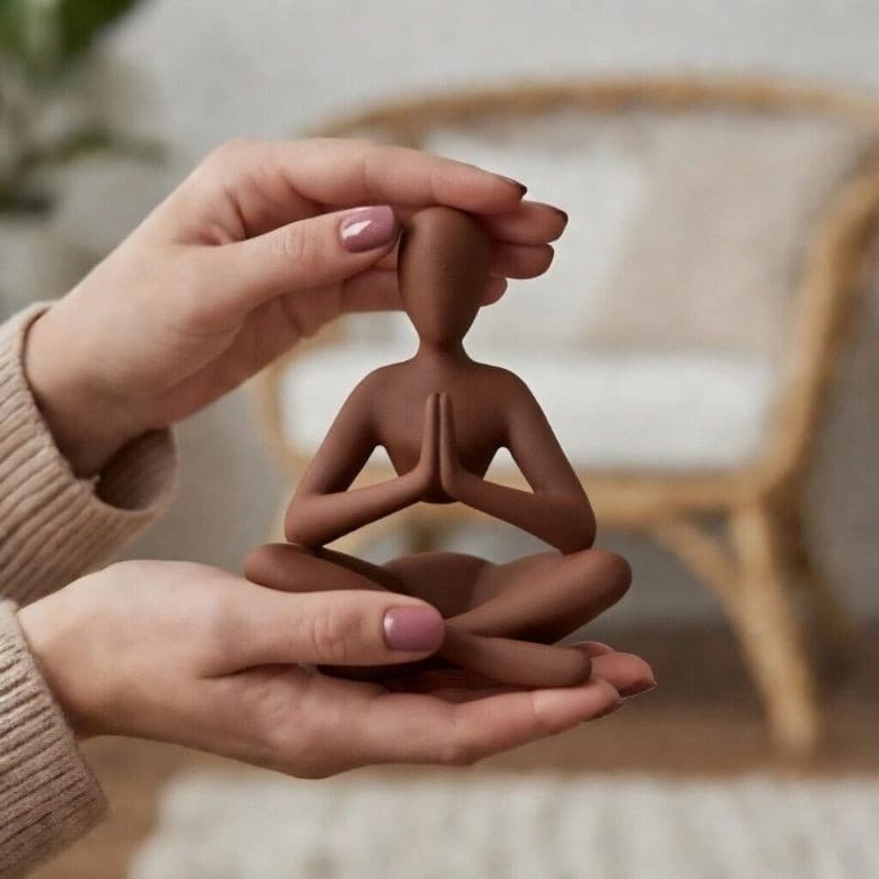 Escultura Decorativa Meditação Minimalista  Estátua Zen para Sala e Ambiente Relaxante Yoga moderna e clássica